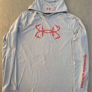 Under Armour Gray Hoodie with Red Logo